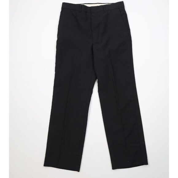 Vtg 70s Streetwear Mens 30x30 Distressed Knit Straight Leg Chino Pants Black USA